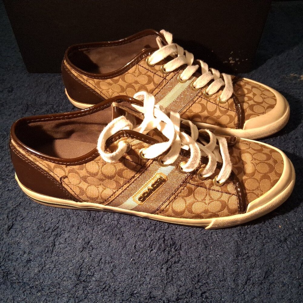 Coach Frances Signature Canvas Low-Top Sneakers Size 8B with Original Box - Picture 5 of 16